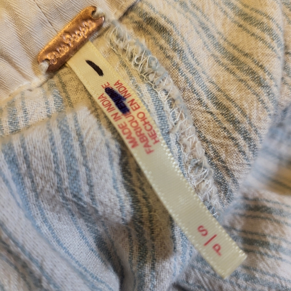 Free People Runyon Oversized Stripe Trousers Grey Blue Small - Picture 11 of 11